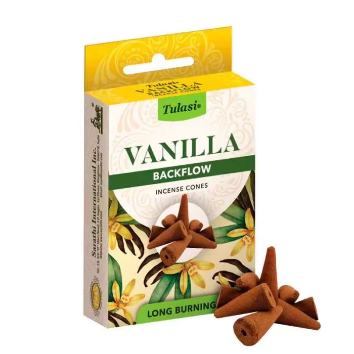 Благовония конусные с обратным дымом Backflow Vanilla, Tulasi