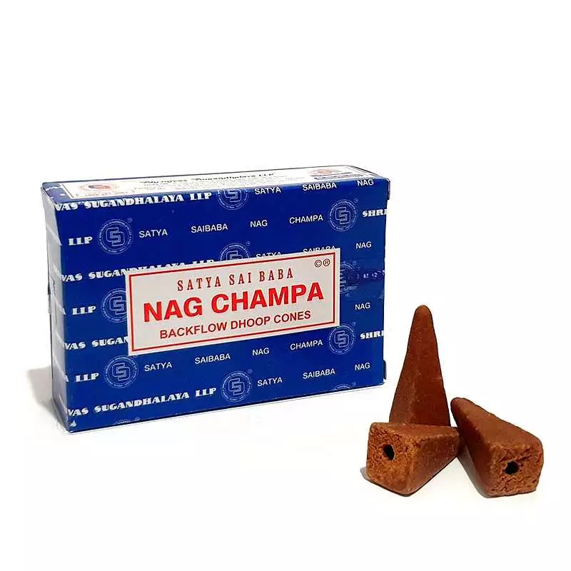 Благовония пирамидки с обратным дымом Backflow Nag champa Satya anastatica.ru Ароматы для дома