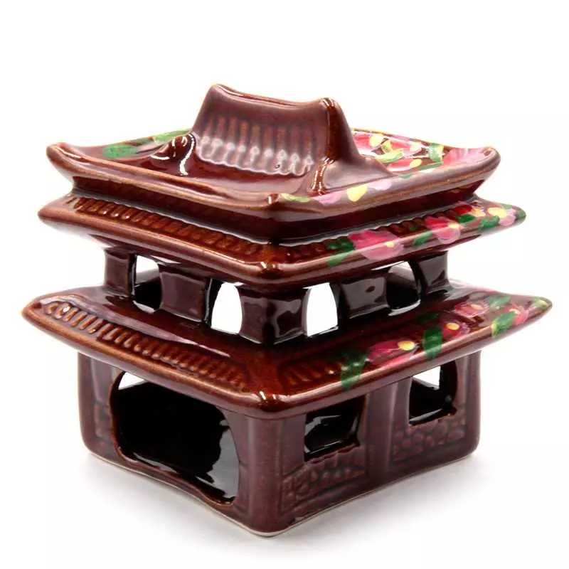 Китайский домик Аромалампа керамика 11 см коричневая anastatica.ru Аромалампы, Кадильницы