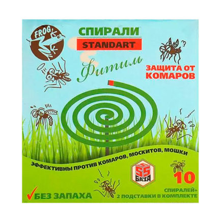 Спирали от комаров Standart Без запаха 10 шт 80 часов защиты Фитиль anastatica.ru Ароматы для дома
