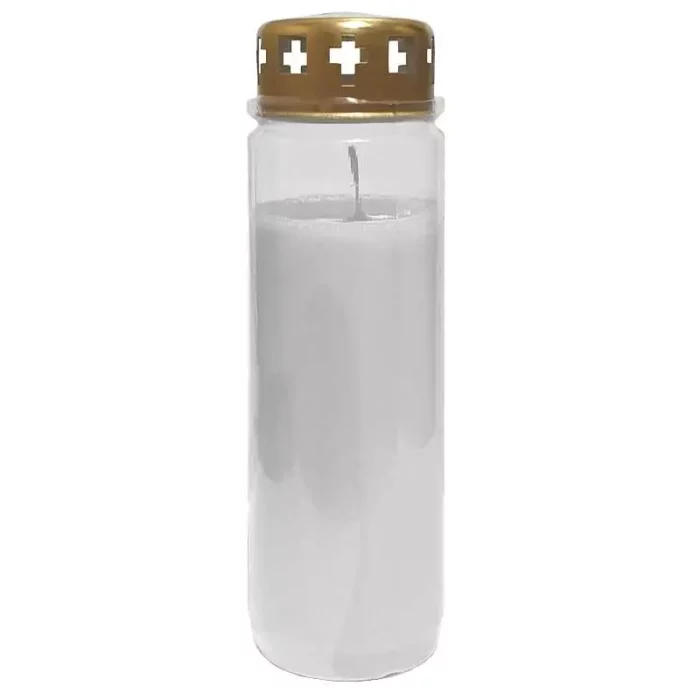 Лампада свеча неугасимая с крышкой 168 ч 22.5 см белая