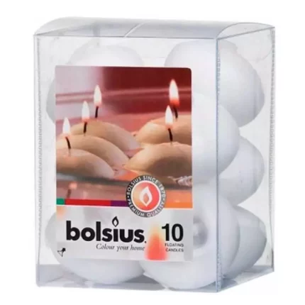Свечи плавающие Bolsius 10 шт белые anastatica.ru Ароматы для дома
