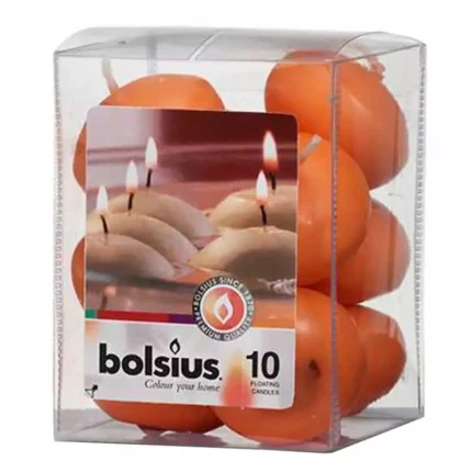 Свечи плавающие Bolsius 10 шт оранжевые anastatica.ru Ароматы для дома