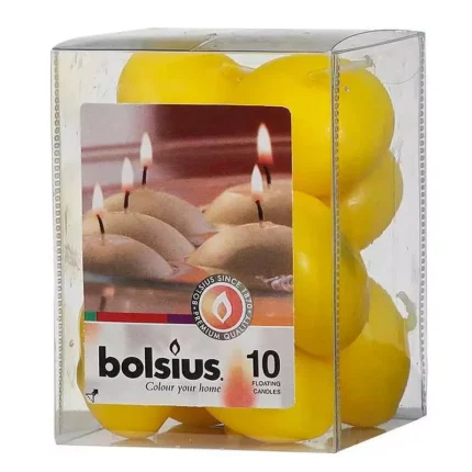 Свечи плавающие Bolsius 10 шт желтые anastatica.ru Ароматы для дома