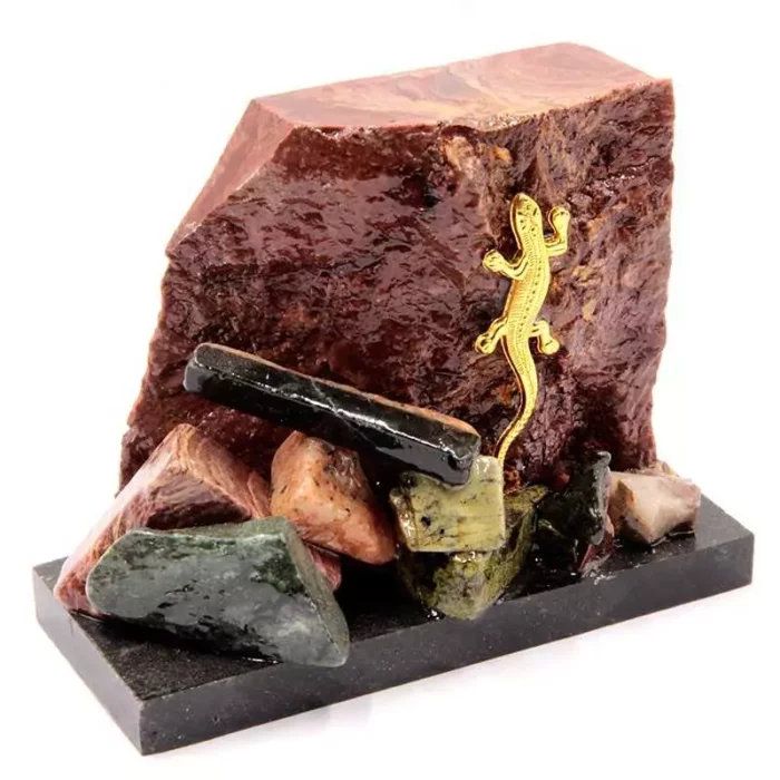 Каменная Скала S1 с ящерицей 15 см anastatica.ru Кристаллы, камни, ракушки