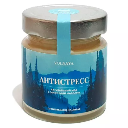 Мед с эфирными маслами Антистресс натуральный Алтайский Volnaya 250 гр