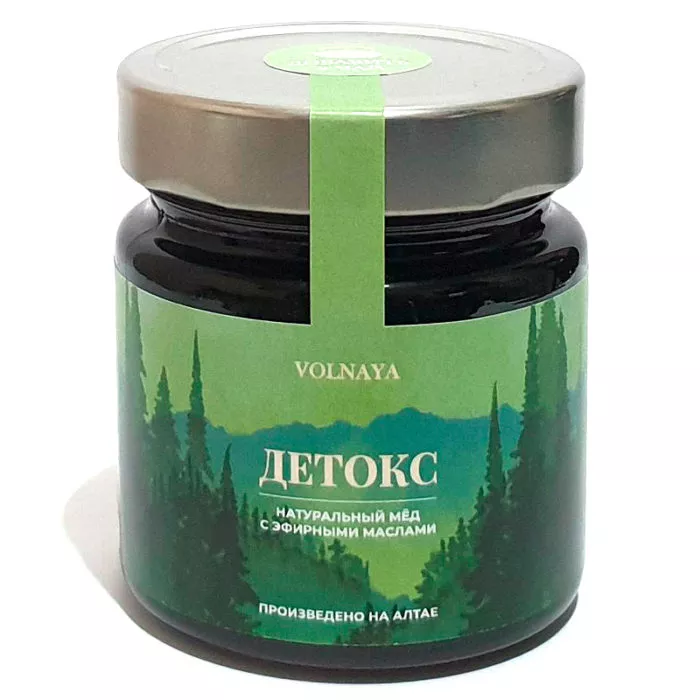 Мед с эфирными маслами Детокс натуральный Алтайский Volnaya 250 гр