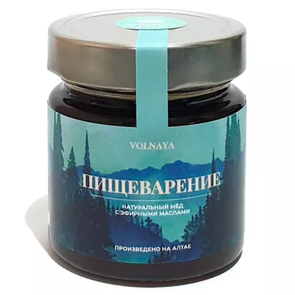 Мед с эфирными маслами Пищеварение натуральный Алтайский Volnaya 250 гр
