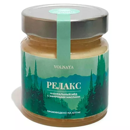 Мед с эфирными маслами Релакс натуральный Алтайский Volnaya 250 гр