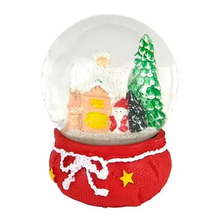 Снежный шар Дед Мороз дом и елки 8.5 см