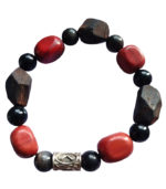 Anastatica: braslet iz kory duba agata obsidiana yashmy krasnoj s runoj kenaz etno e28496 4 ruchnaya rabota 1